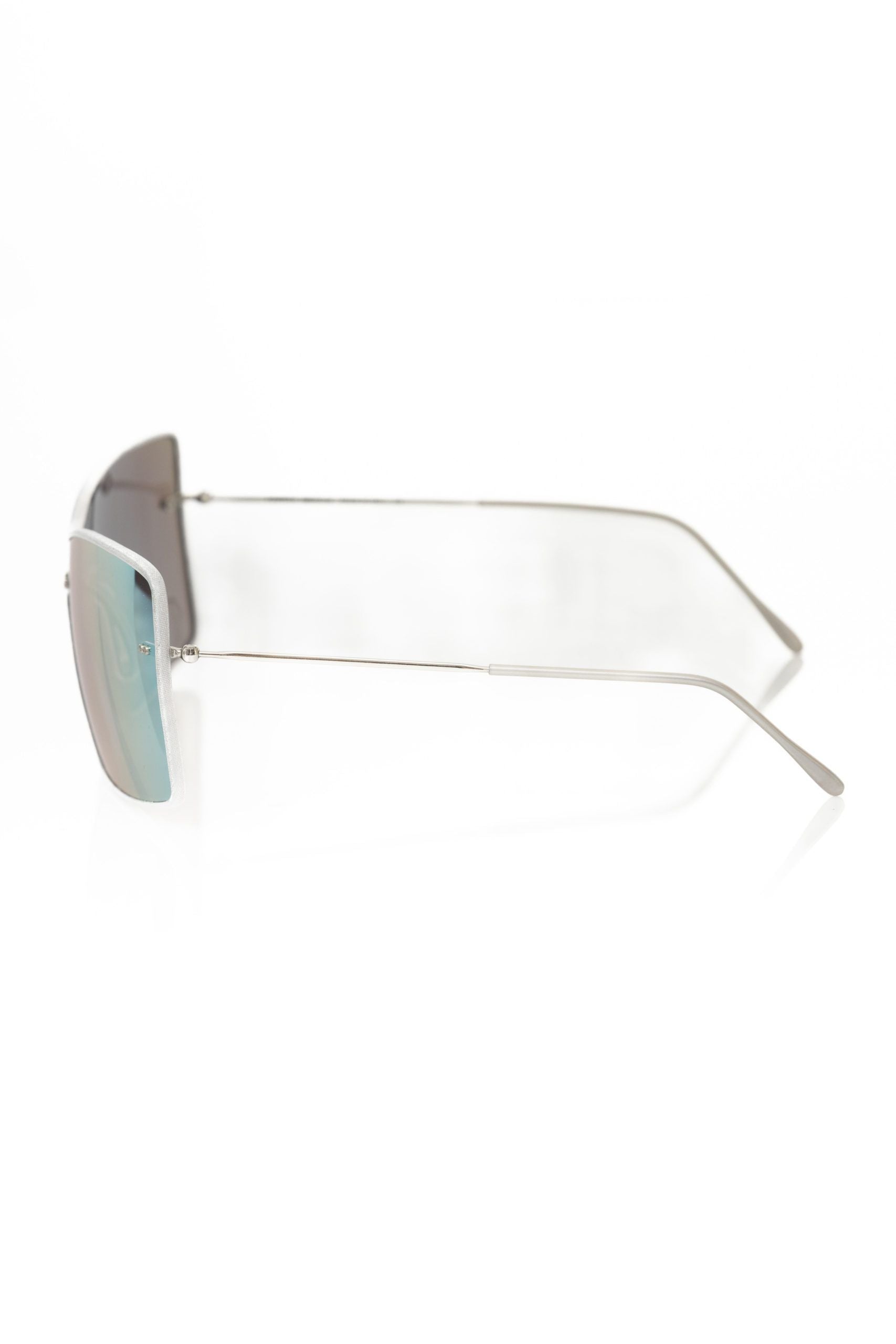 Silver Metallic Women's Sunglasses Shield-Frankie Morello-LabelTerrace.com