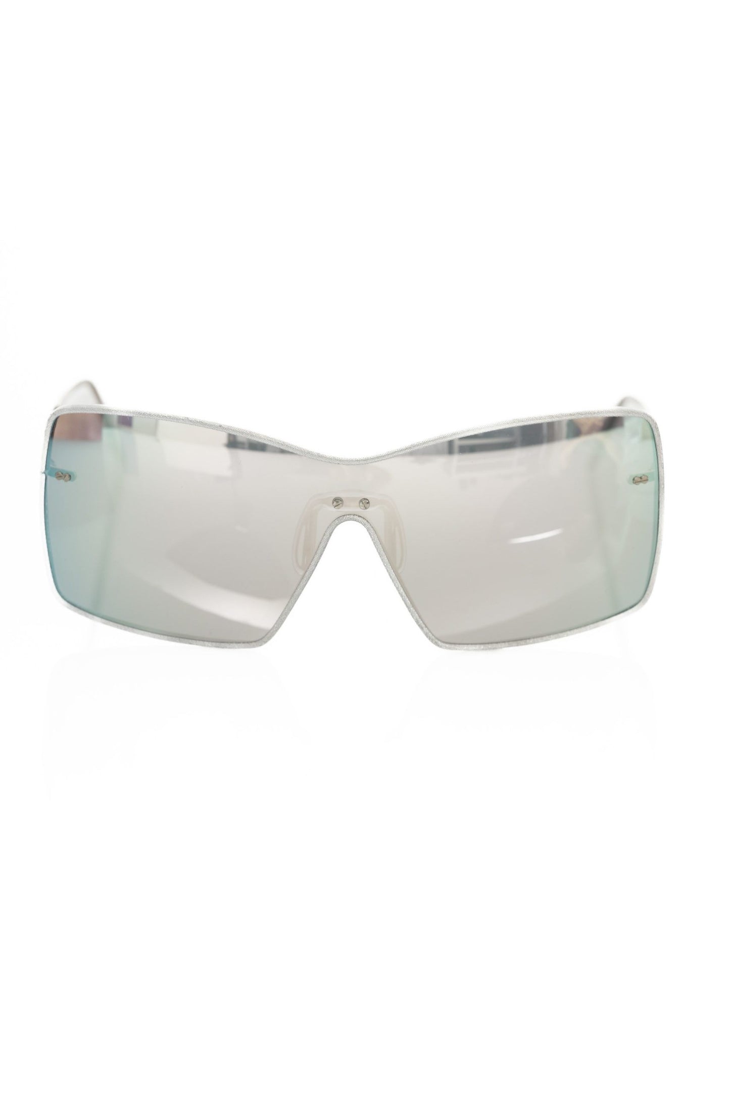 Silver Metallic Women's Sunglasses Shield-Frankie Morello-LabelTerrace.com