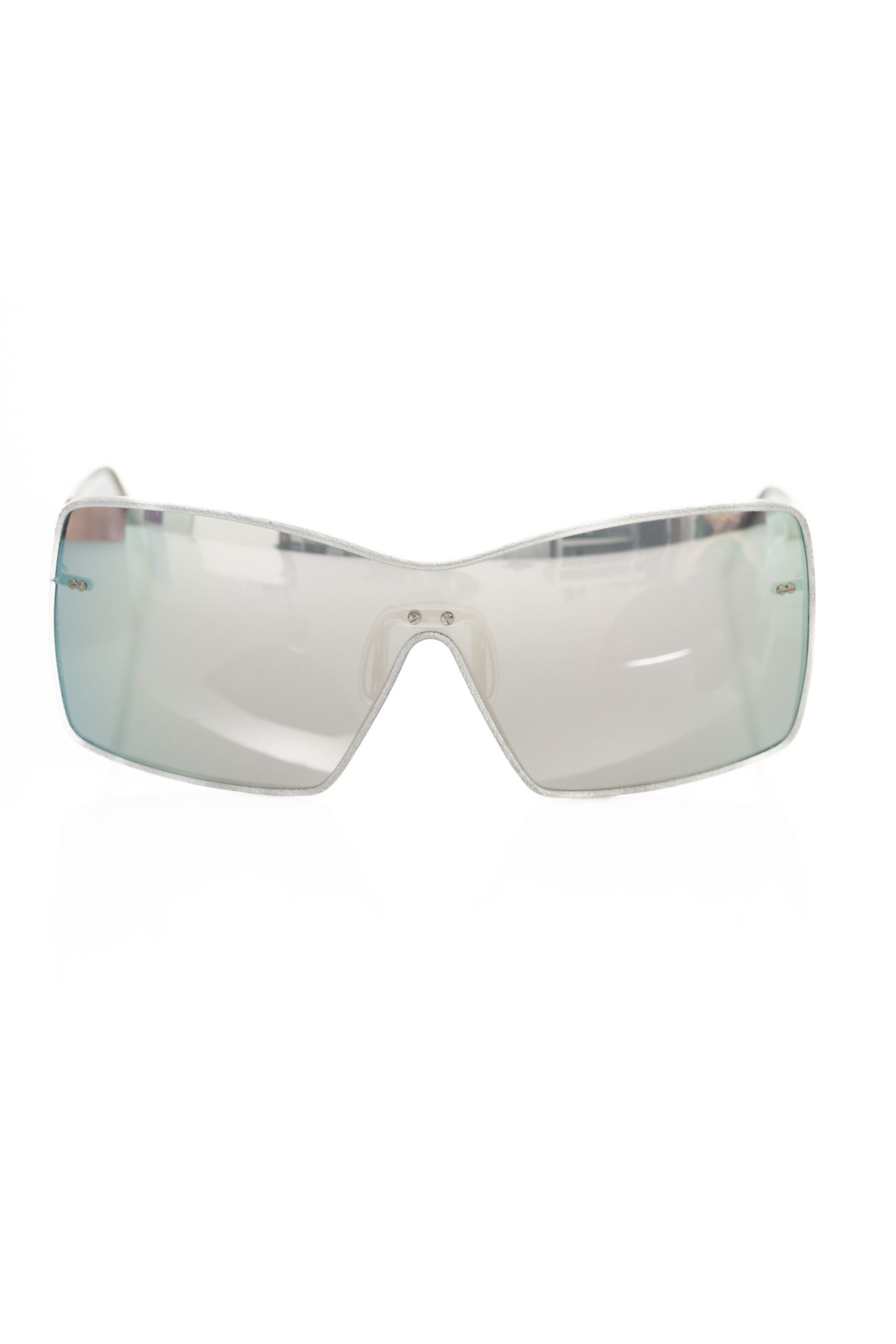 Silver Metallic Women's Sunglasses Shield-Frankie Morello-LabelTerrace.com