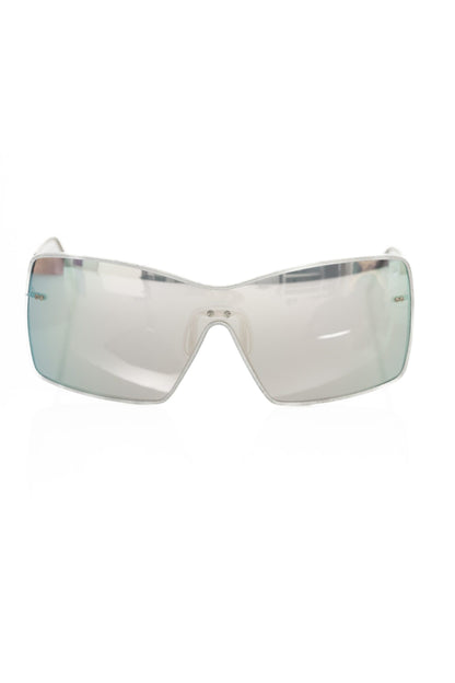 Silver Metallic Women's Sunglasses Shield-Frankie Morello-LabelTerrace.com
