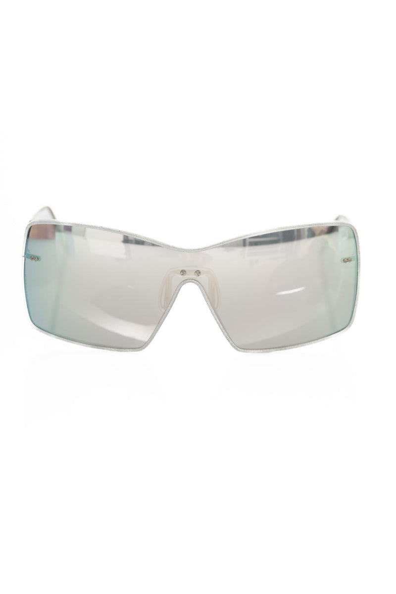 Silver Metallic Women's Sunglasses Shield-Frankie Morello-LabelTerrace.com