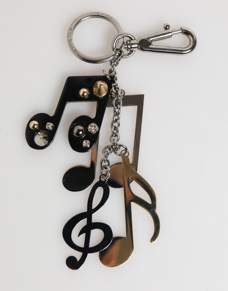 Silver Musical Note Key Holder Keychain Bag Charm Keyring-Dolce & Gabbana-LabelTerrace.com