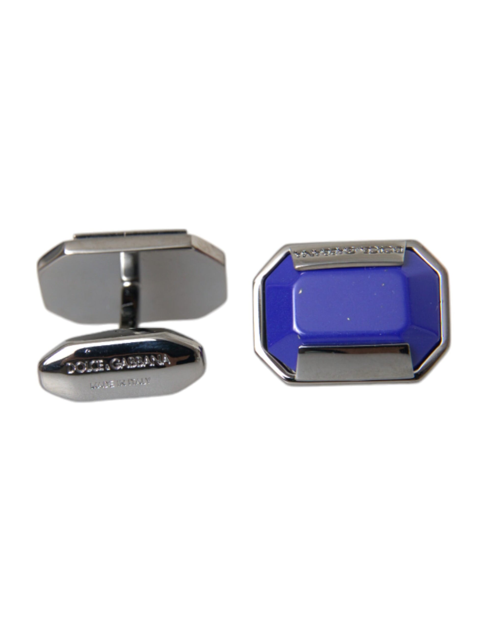 Silver Plated Brass Pin Crystal Cufflinks-Dolce & Gabbana-LabelTerrace.com