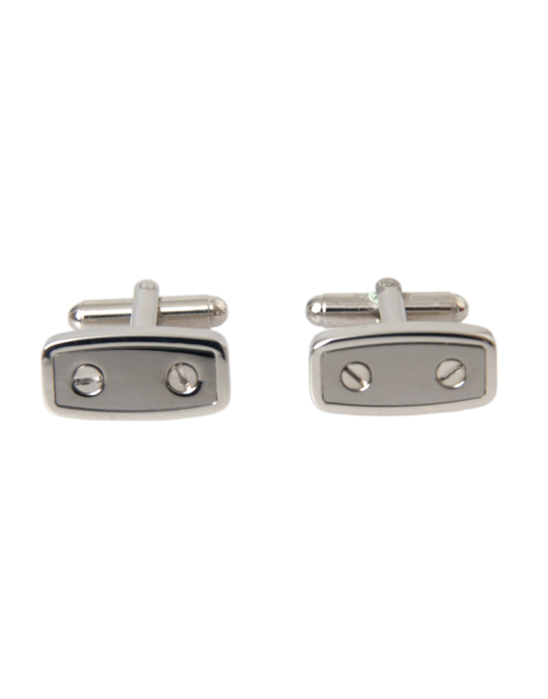 Silver Plated Metal Brass Pin Men Cufflinks-Dolce & Gabbana-LabelTerrace.com