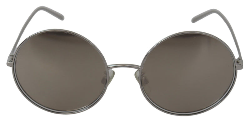 Silver Plated Round Gray Le nses Women Sunglasses-Dolce & Gabbana-LabelTerrace.com