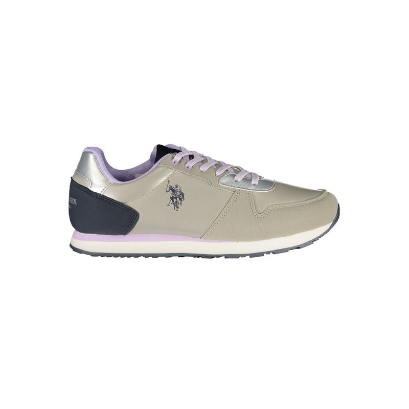 Silver Polyester Women Sneaker-U.S. POLO ASSN.-LabelTerrace.com