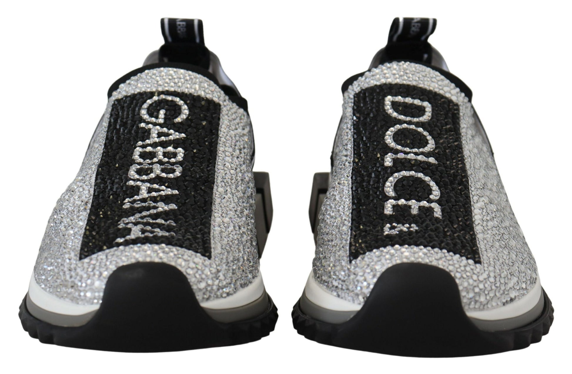 Silver Rhinestones Sorrento Sneakers Shoes-Dolce & Gabbana-LabelTerrace.com