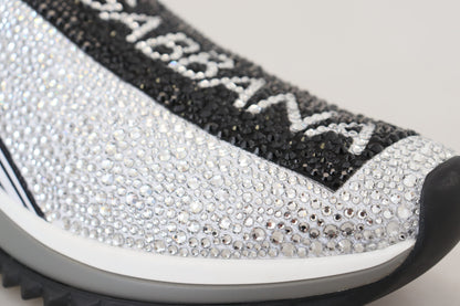 Silver Rhinestones Sorrento Sneakers Shoes-Dolce & Gabbana-LabelTerrace.com
