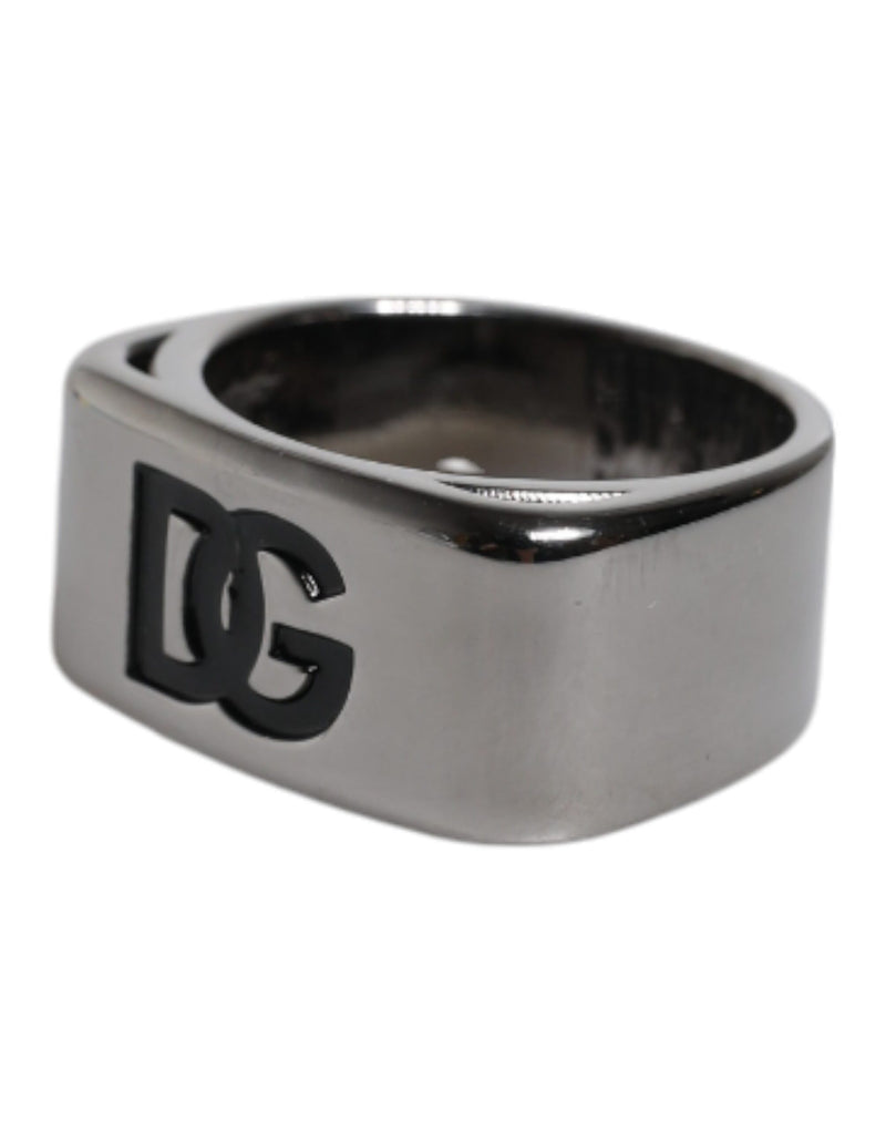 Silver Tone Brass Anello DG Logo Ring-Dolce & Gabbana-LabelTerrace.com