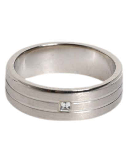 Silver Tone Brass Clear Crystal DG Logo Ring-Dolce & Gabbana-LabelTerrace.com