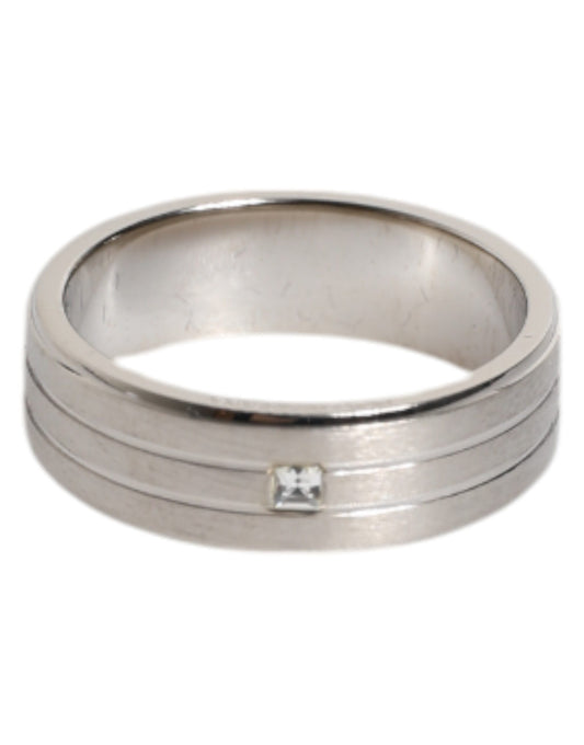 Silver Tone Brass Clear Crystal DG Logo Ring-Dolce & Gabbana-LabelTerrace.com