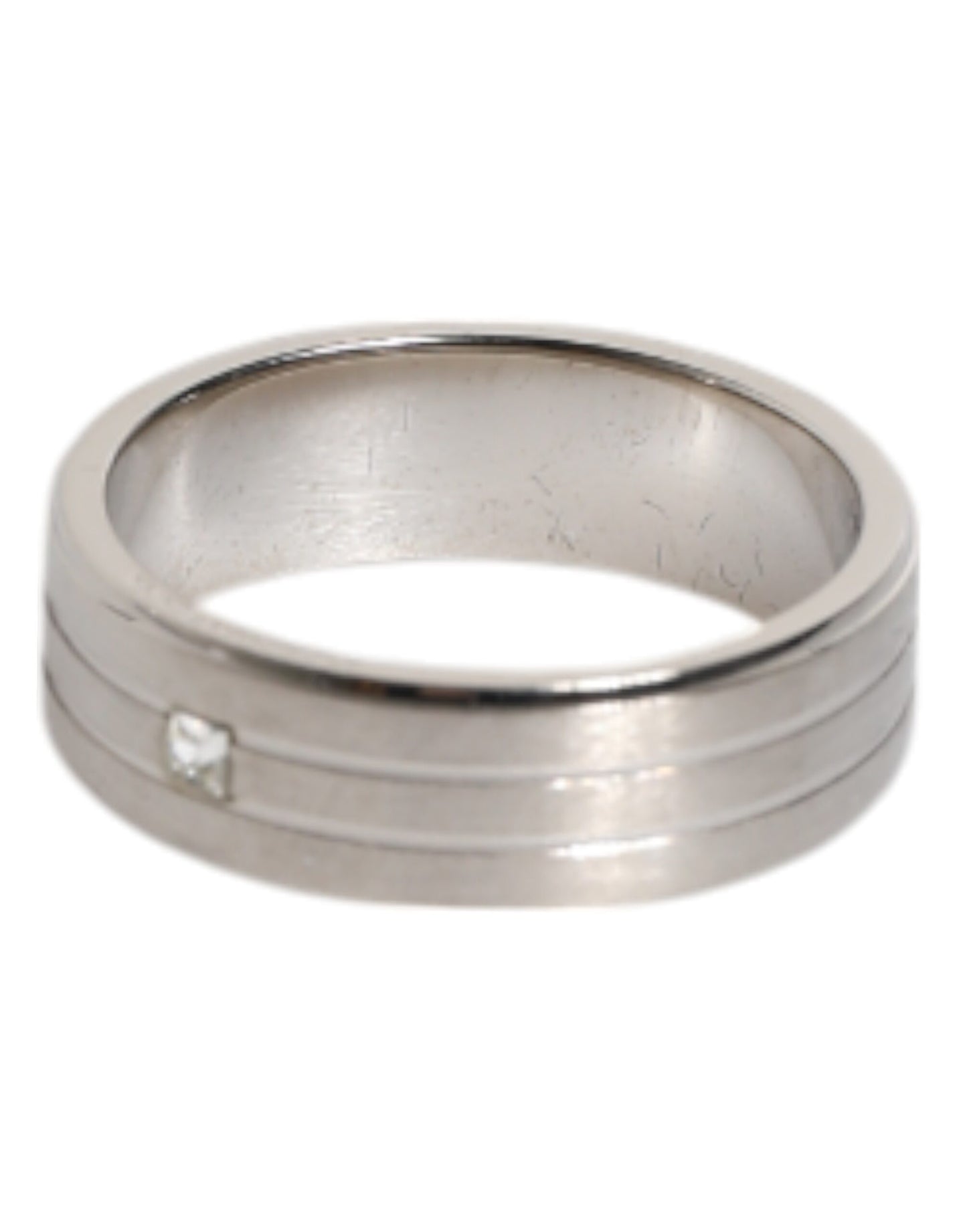 Silver Tone Brass Clear Crystal DG Logo Ring-Dolce & Gabbana-LabelTerrace.com