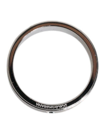 Silver Tone Brass Clear Crystal DG Logo Ring-Dolce & Gabbana-LabelTerrace.com