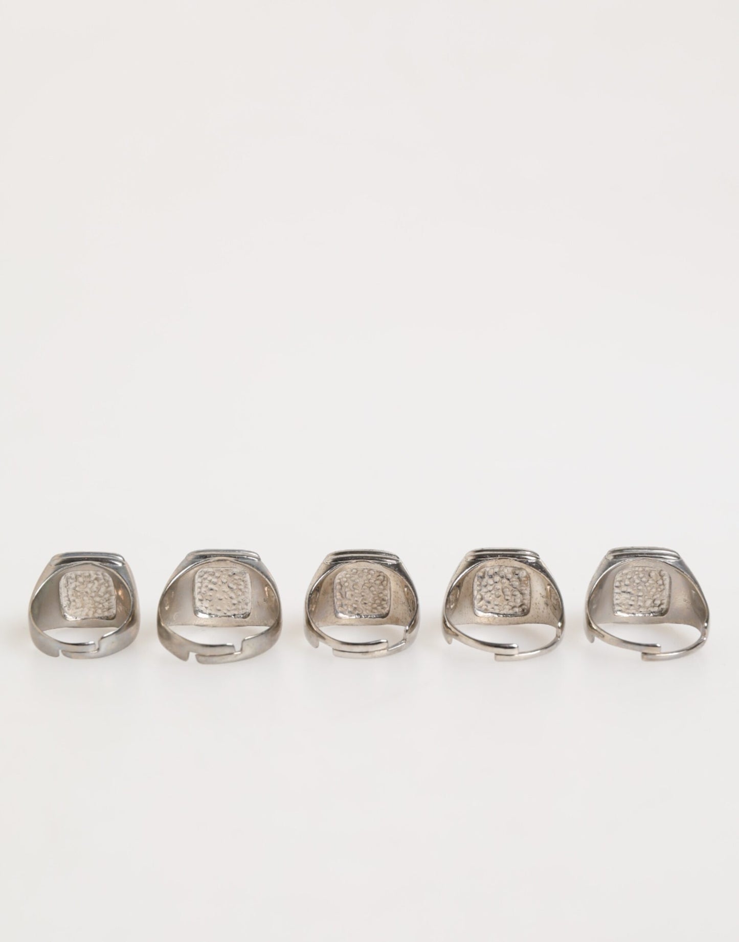 Silver Tone Brass Lettering Set 5 Pieces Adjustable Ring-Dolce & Gabbana-LabelTerrace.com