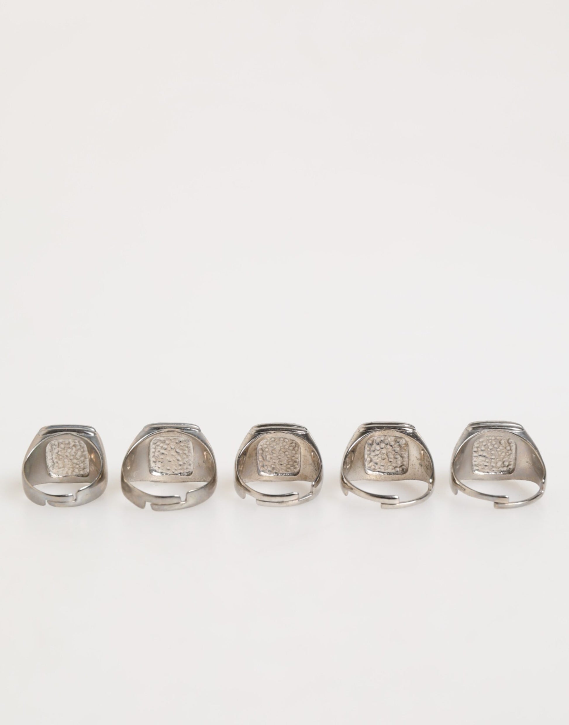 Silver Tone Brass Lettering Set 5 Pieces Adjustable Ring-Dolce & Gabbana-LabelTerrace.com