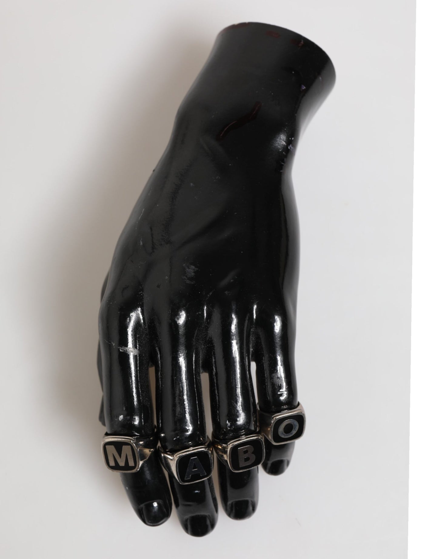 Silver Tone Brass Lettering Set 5 Pieces Adjustable Ring-Dolce & Gabbana-LabelTerrace.com