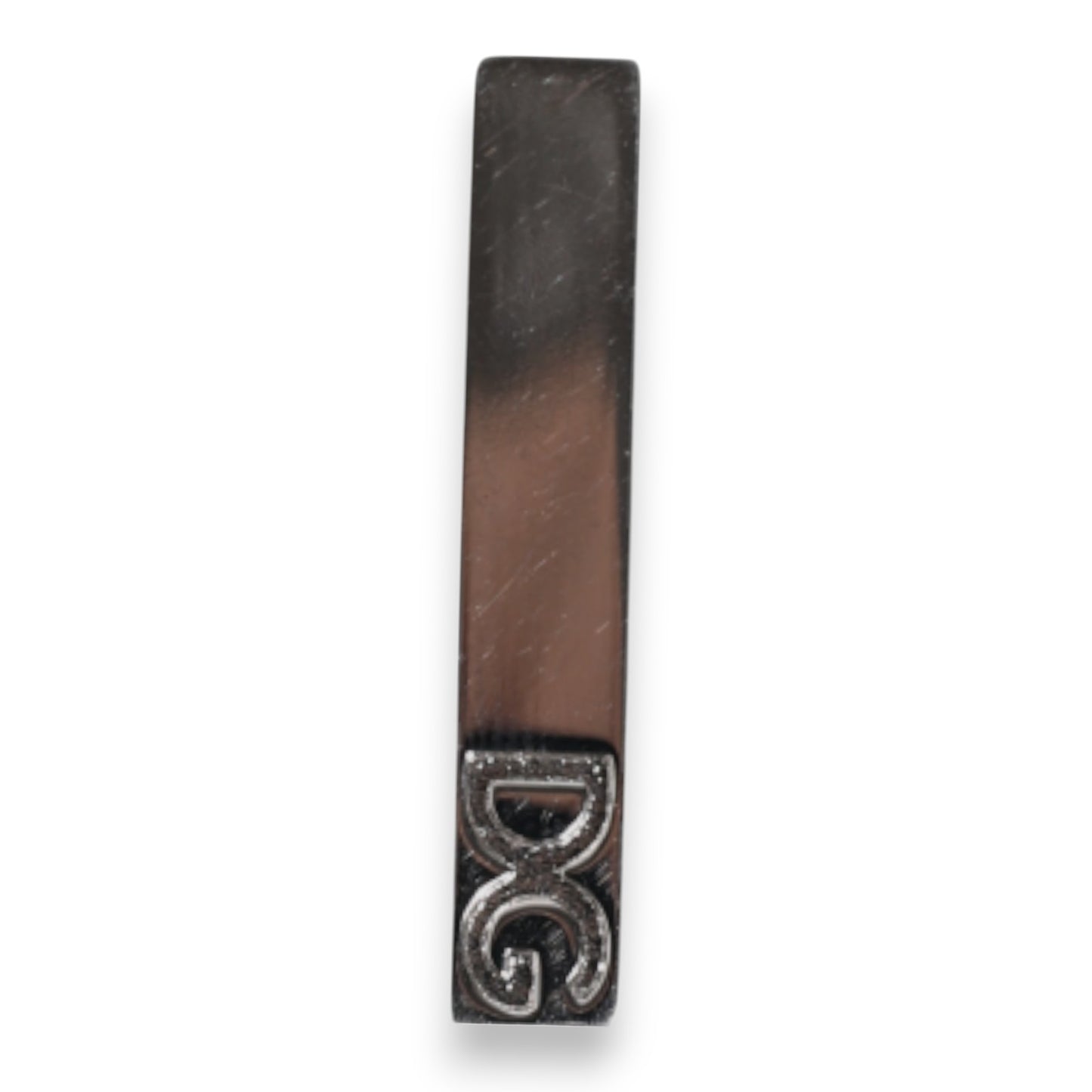 Silver Tone Brass Logo Branded Tie Clip Bar-Dolce & Gabbana-LabelTerrace.com