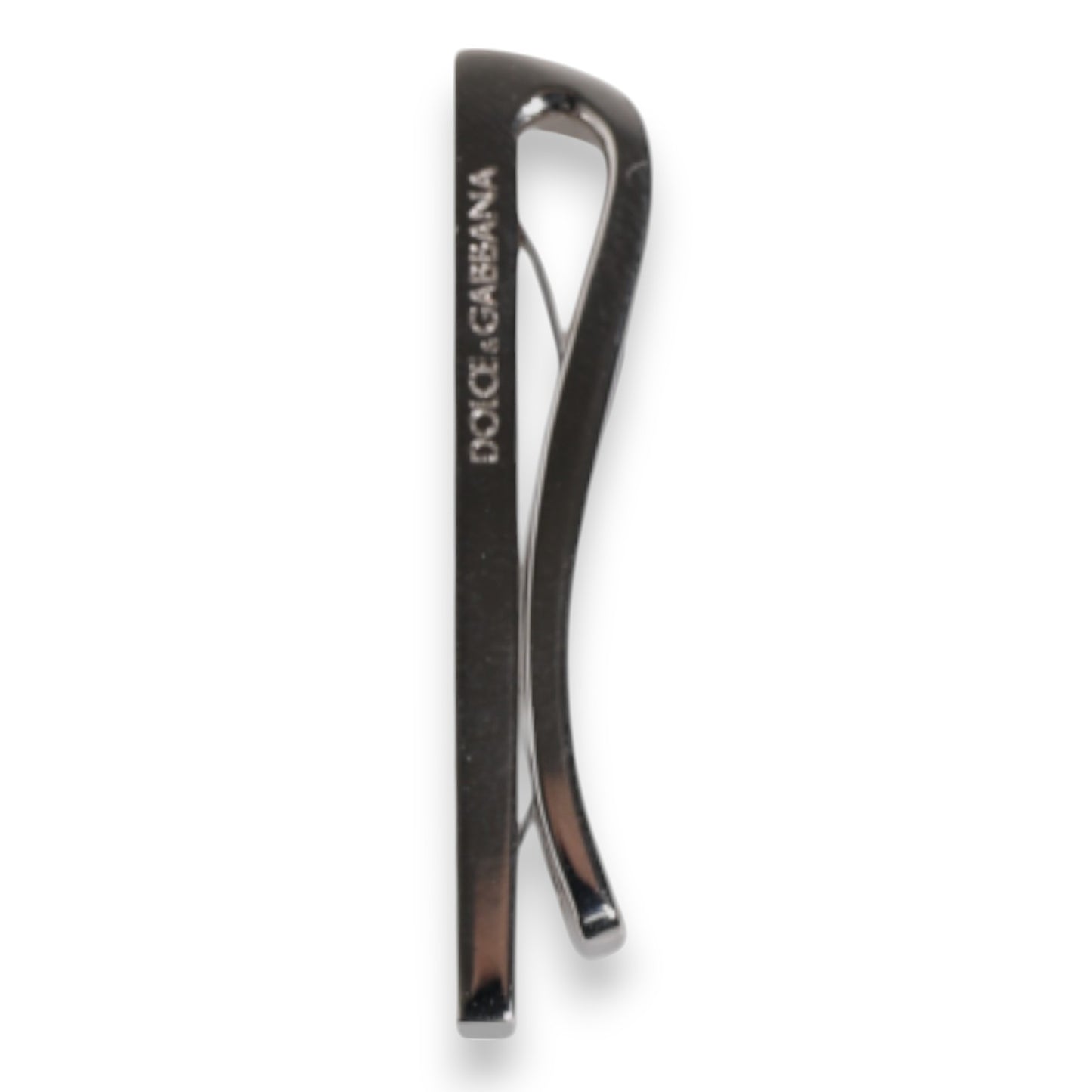 Silver Tone Brass Logo Branded Tie Clip Bar-Dolce & Gabbana-LabelTerrace.com