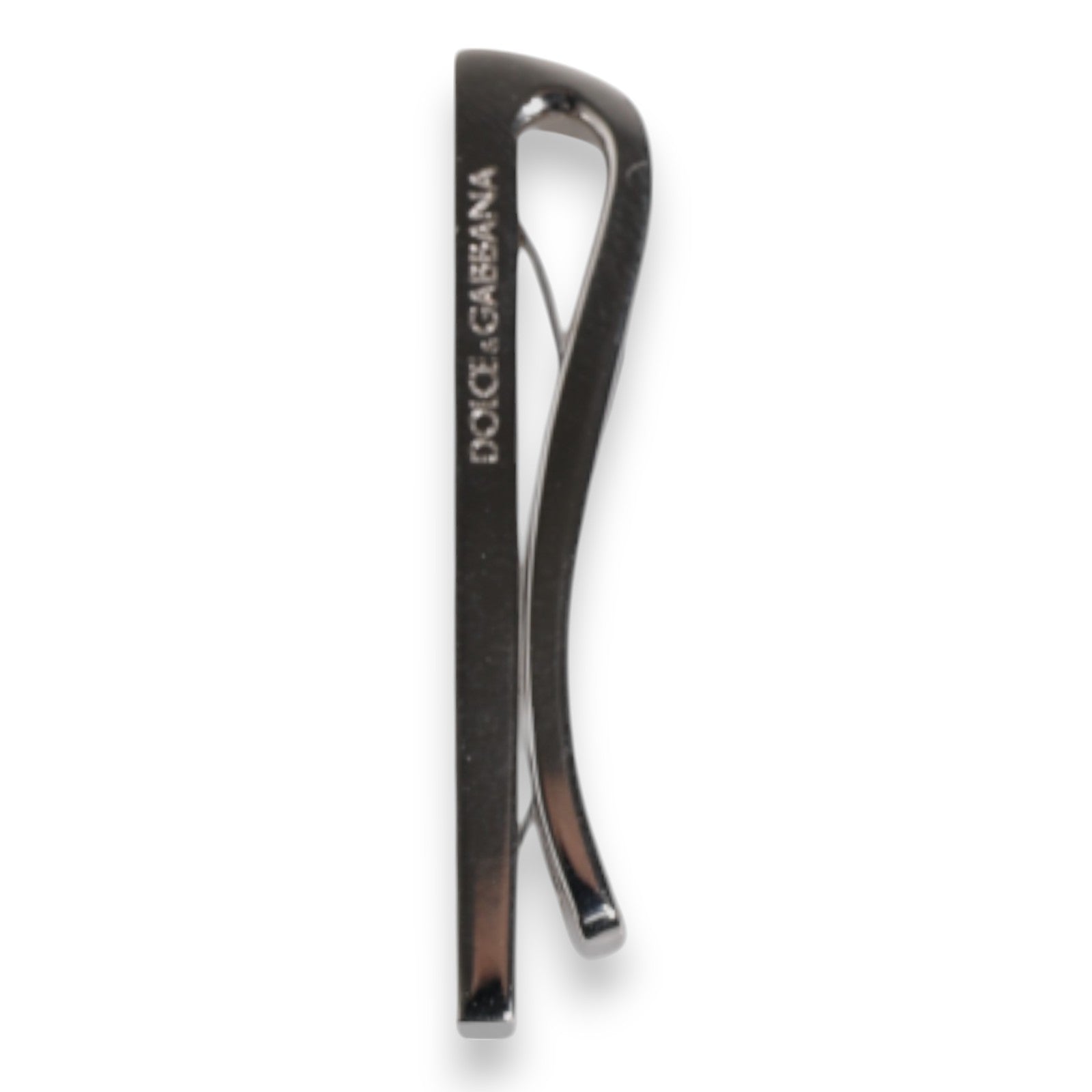 Silver Tone Brass Logo Branded Tie Clip Bar-Dolce & Gabbana-LabelTerrace.com