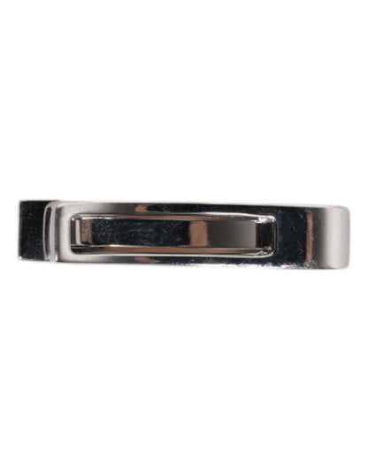 Silver Tone Brass Logo Branded Tie Clip Bar-Dolce & Gabbana-LabelTerrace.com