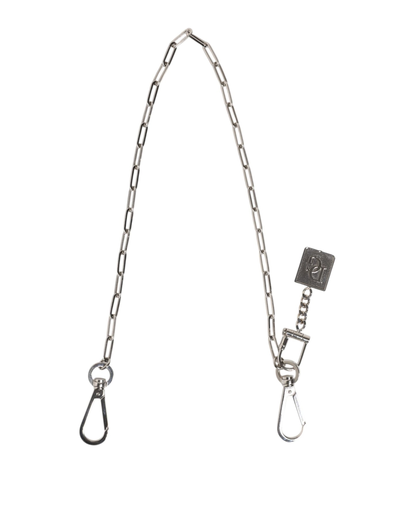 Silver Tone Metal Chain DG Charm Belt Keychain-Dolce & Gabbana-LabelTerrace.com