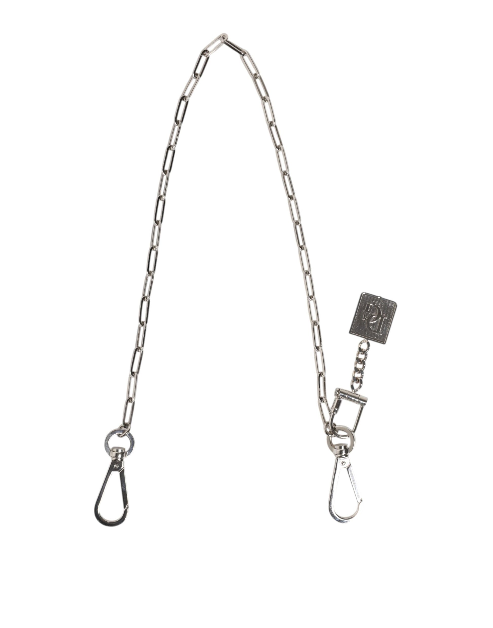 Silver Tone Metal Chain DG Charm Belt Keychain-Dolce & Gabbana-LabelTerrace.com