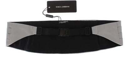 Silver Wide Belt Silk Cummerbund-Dolce & Gabbana-LabelTerrace.com