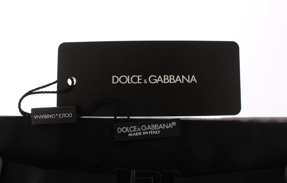Silver Wide Belt Silk Cummerbund-Dolce & Gabbana-LabelTerrace.com