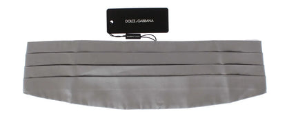 Silver Wide Belt Silk Cummerbund-Dolce & Gabbana-LabelTerrace.com