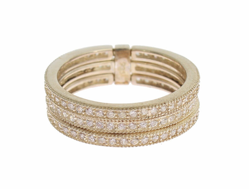 Silver Womens Clear CZ 925 Sterling Ring-Nialaya-LabelTerrace.com