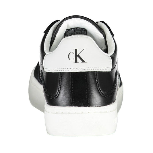 Sleek Black Lace-Up Sneakers With Contrast Details-Calvin Klein-LabelTerrace.com