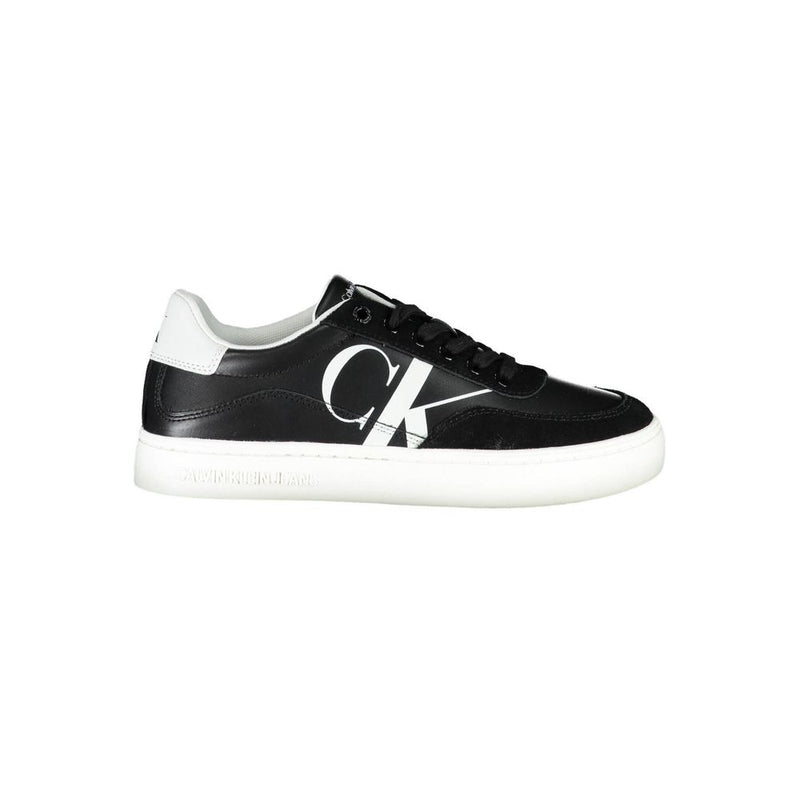 Sleek Black Lace-Up Sneakers With Contrast Details-Calvin Klein-LabelTerrace.com