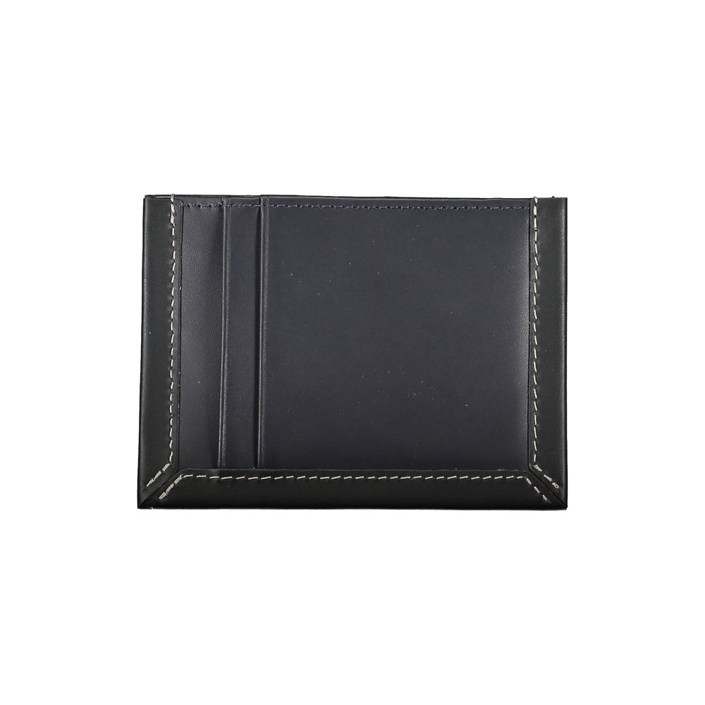 Sleek Blue Leather Card Holder with Contrast Detail-Tommy Hilfiger-LabelTerrace.com