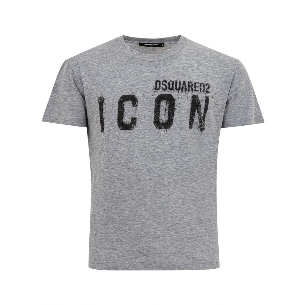 Sleek Gray Cotton Tee for Stylish Men-Dsquared²-LabelTerrace.com