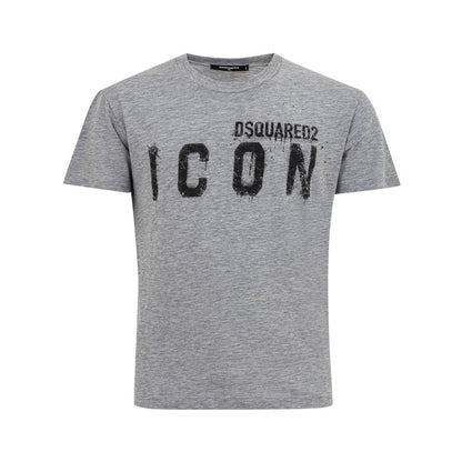 Sleek Gray Cotton Tee for Stylish Men-Dsquared²-LabelTerrace.com