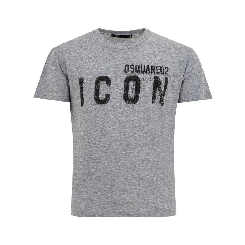 Sleek Gray Cotton Tee for Stylish Men-Dsquared²-LabelTerrace.com