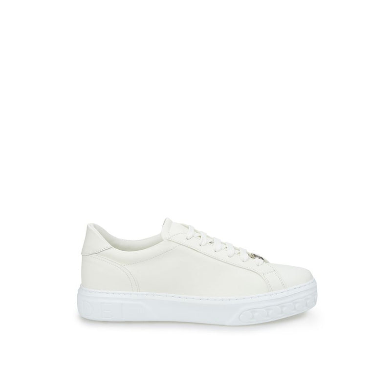 Sleek White Leather Sneakers-Casadei-LabelTerrace.com
