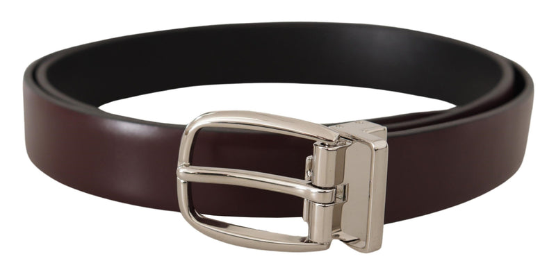 Solid Brown Leather Silver Metal Belt-Dolce & Gabbana-LabelTerrace.com