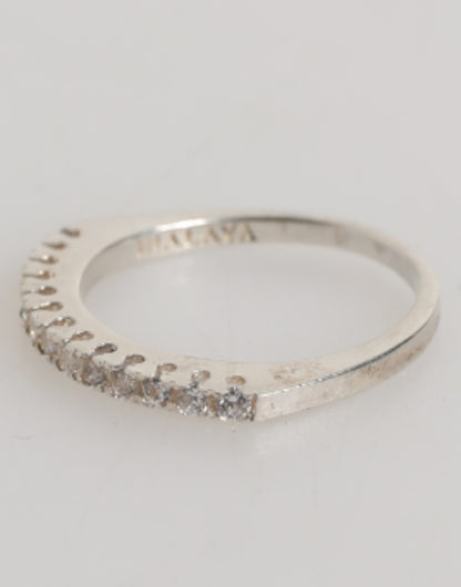 Sterling Silver 925 Band Pave CZ Crystal Eternity Ring-Nialaya-LabelTerrace.com