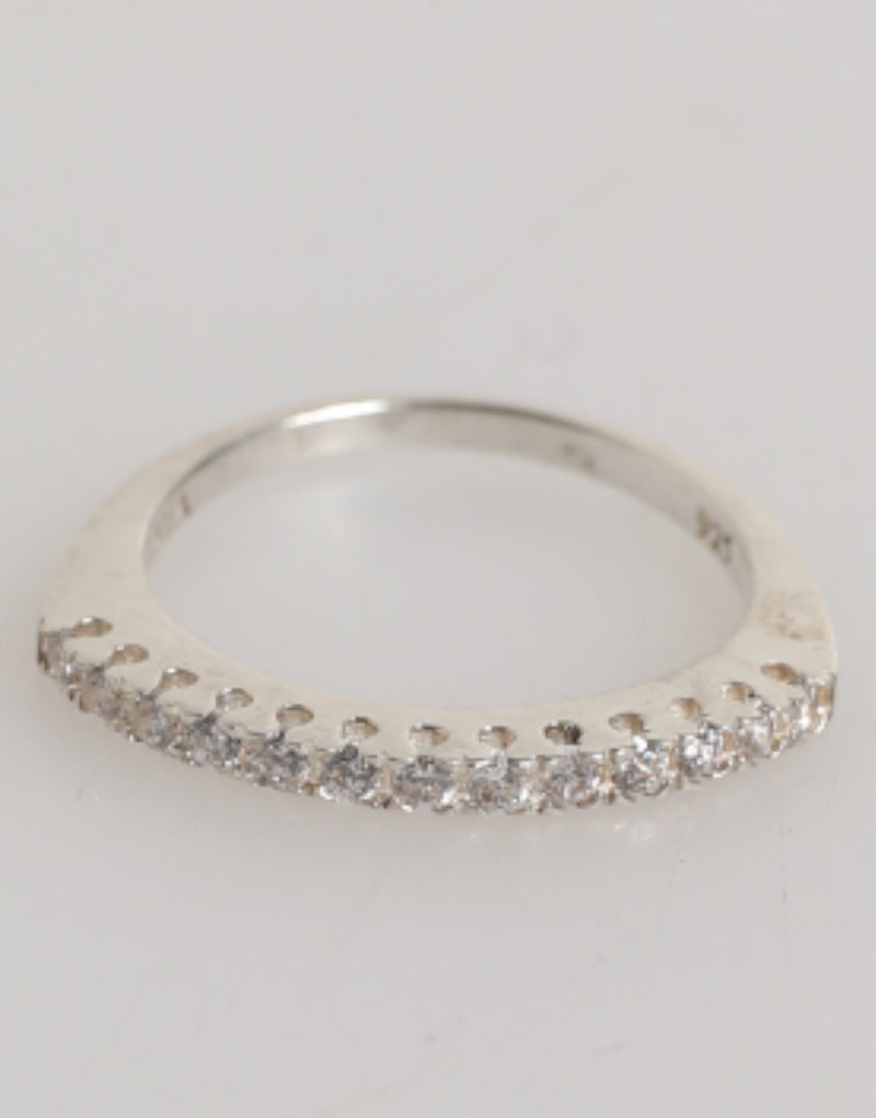 Sterling Silver 925 Band Pave CZ Crystal Eternity Ring-Nialaya-LabelTerrace.com