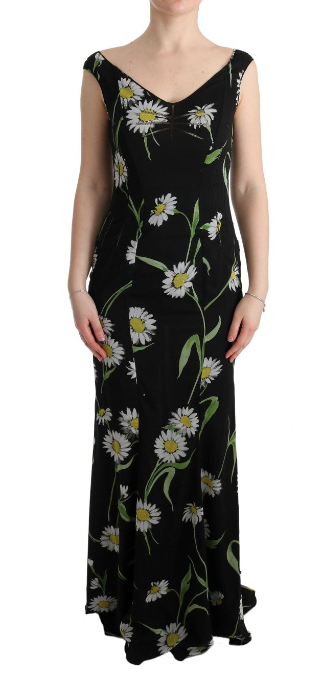 Sunflower Silk Stretch Sheath Dress-Dolce & Gabbana-LabelTerrace.com