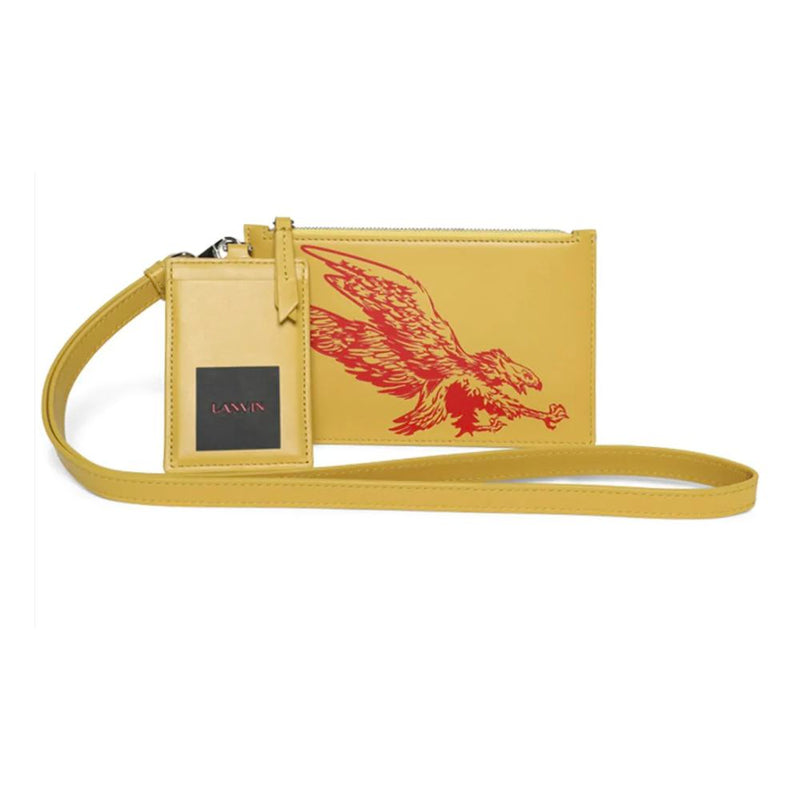 "Sunshine Yellow Leather Men Wallet"-Lanvin-LabelTerrace.com