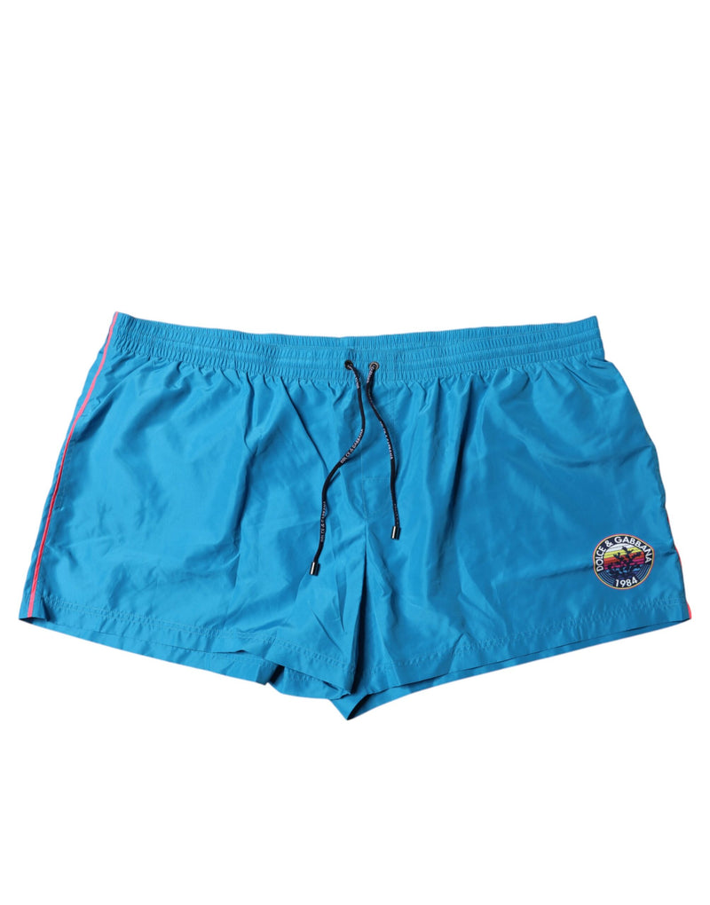 Turquoise Logo Beachwear Shorts 2Pc Swimwear-Dolce & Gabbana-LabelTerrace.com