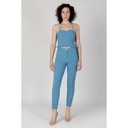 Turquoise Polyester Top