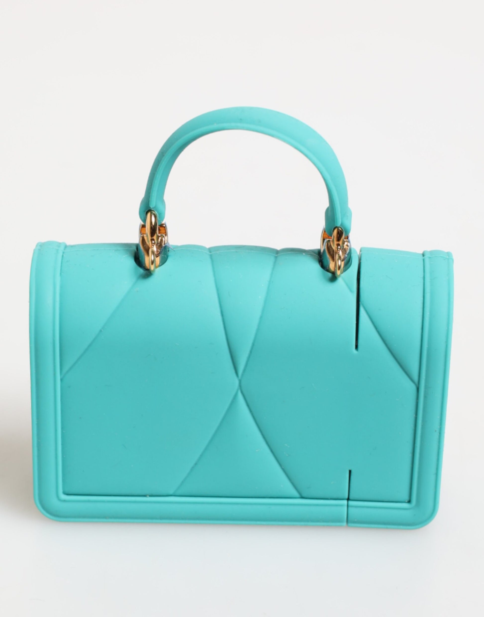 Turquoise Silicone Devotion Heart Cover Bag Airpods Case-Dolce & Gabbana-LabelTerrace.com