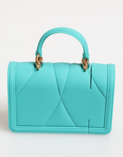 Turquoise Silicone Devotion Heart Cover Bag Airpods Case-Dolce & Gabbana-LabelTerrace.com