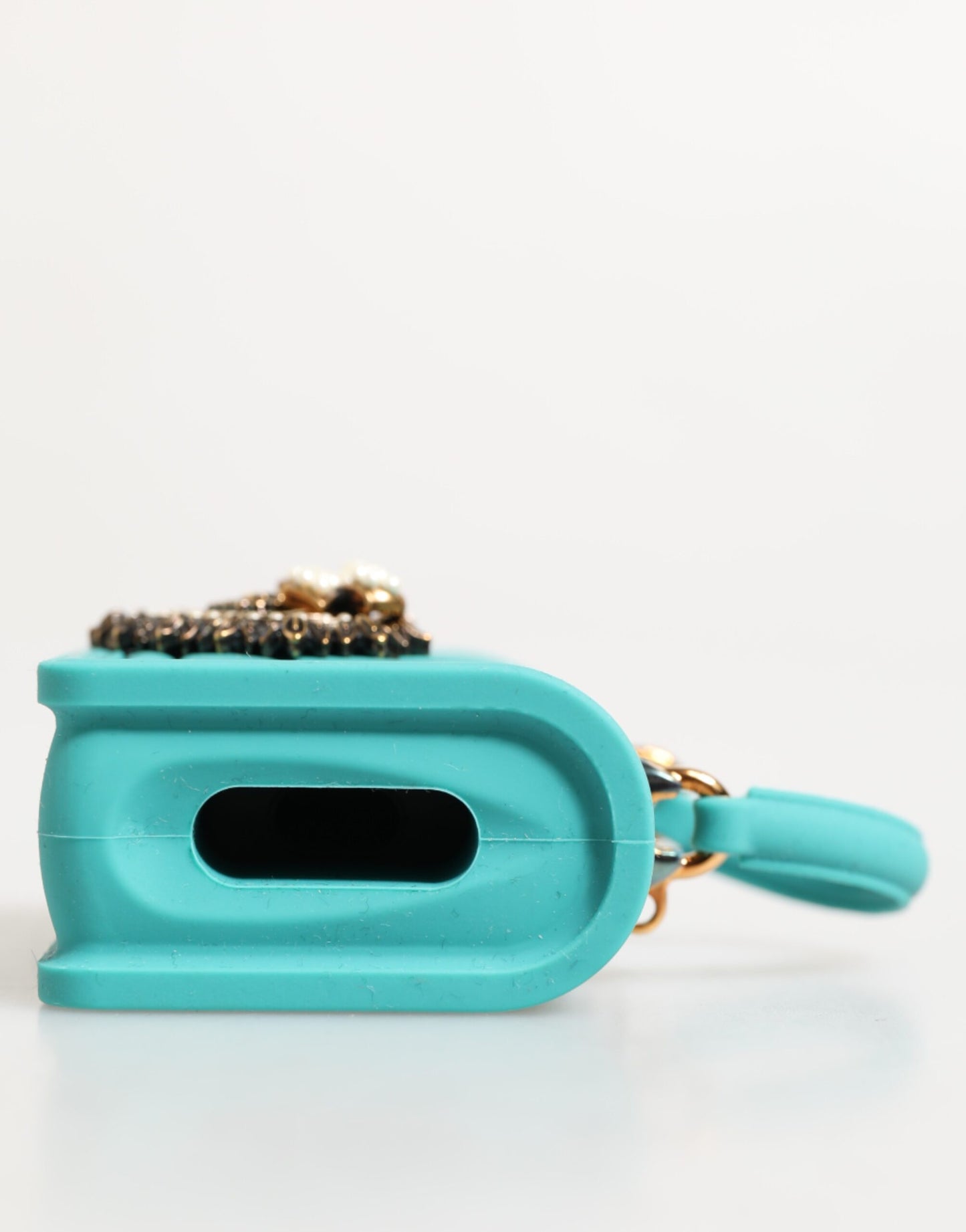 Turquoise Silicone Devotion Heart Cover Bag Airpods Case-Dolce & Gabbana-LabelTerrace.com