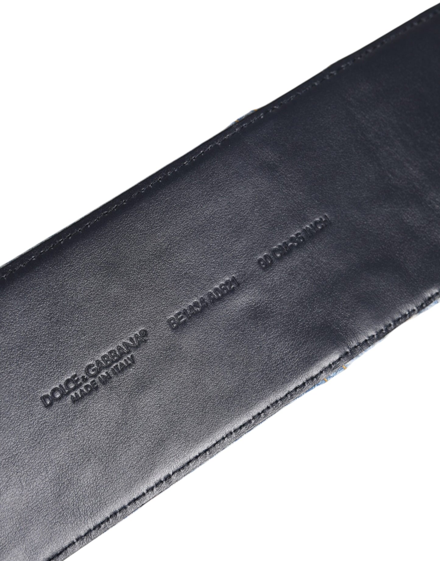 Two Tone Blue Denim Gold Metal Buckle Belt-Dolce & Gabbana-LabelTerrace.com