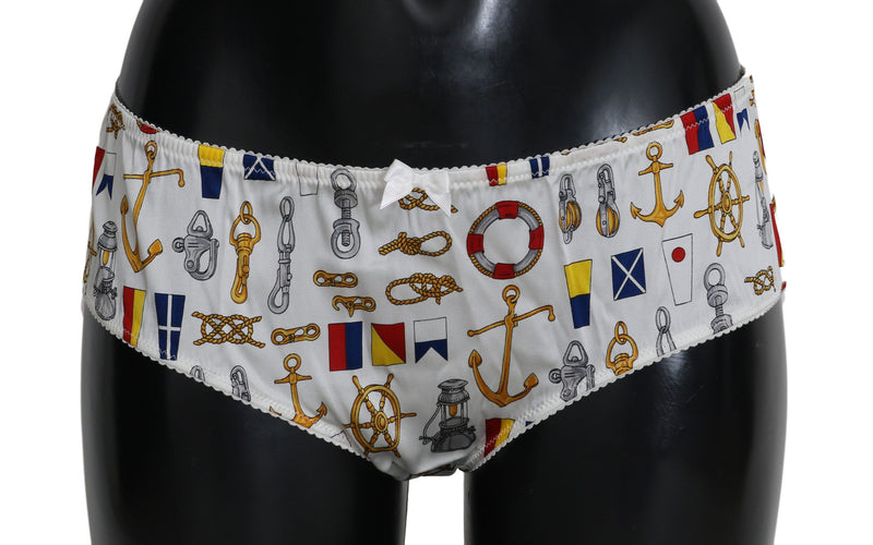Underwear Sailor Print Silk Bottoms-Dolce & Gabbana-LabelTerrace.com