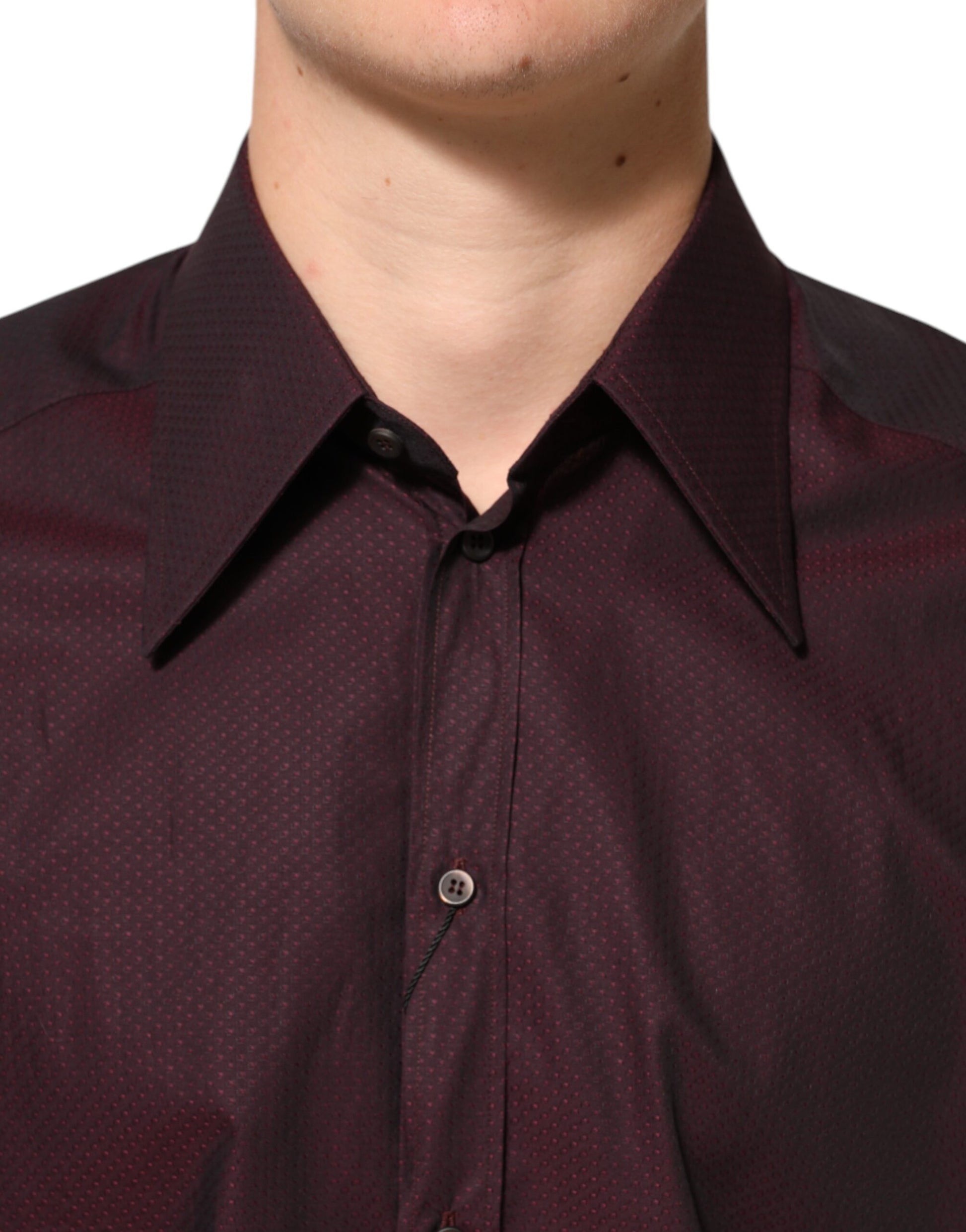 Violet GOLD Cotton Collared Dress Formal Shirt-Dolce & Gabbana-LabelTerrace.com